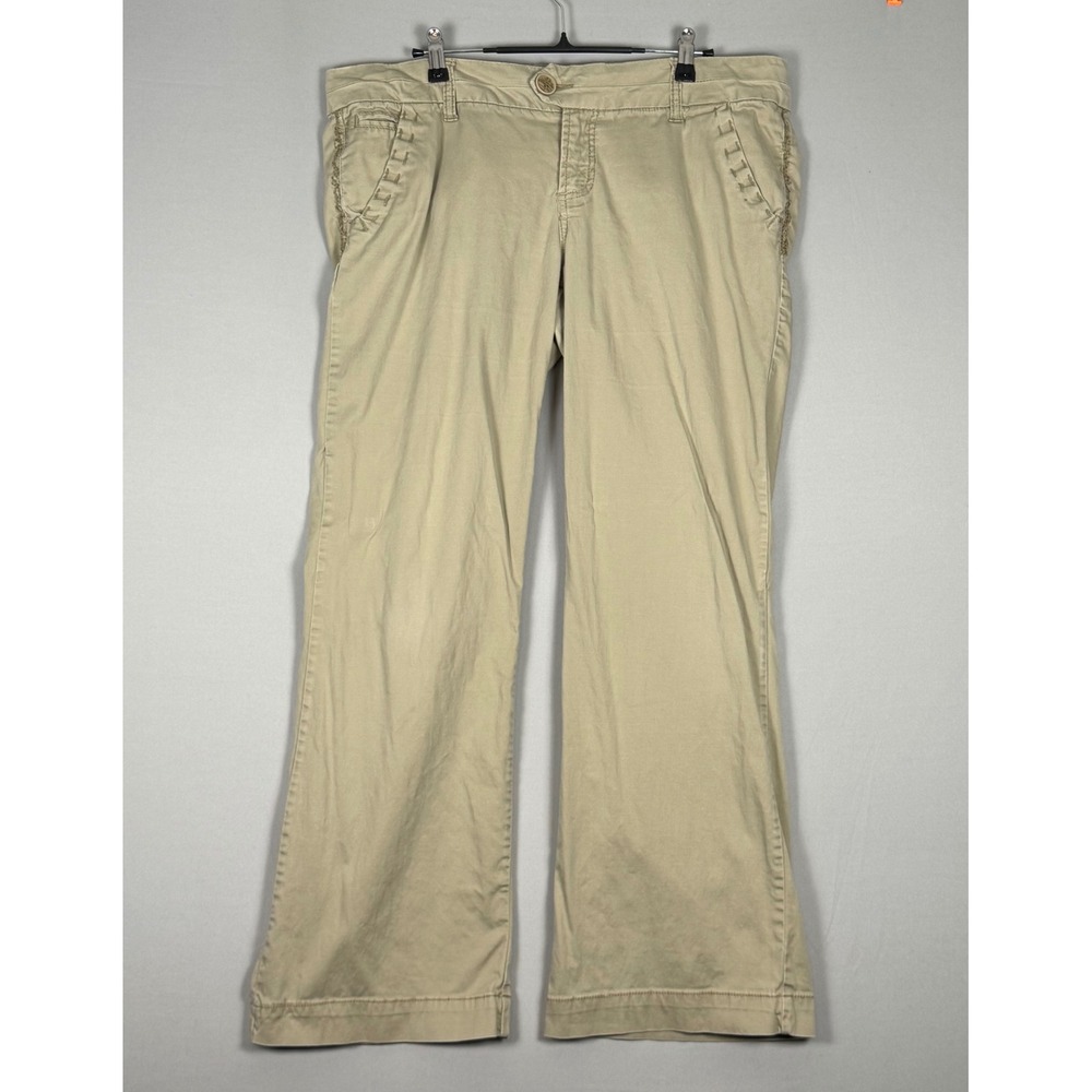 BKE Serena Casuals Pants Women 33 Khaki Excellent Y2K Wide Leg Chino